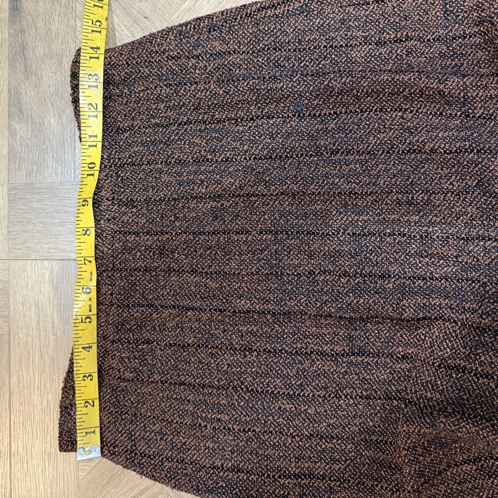 Vintage Designer Zonda Nellis 2 Pc Jacket & Skirt Set Brown Tweed Women's Size S - Picture 10 of 11